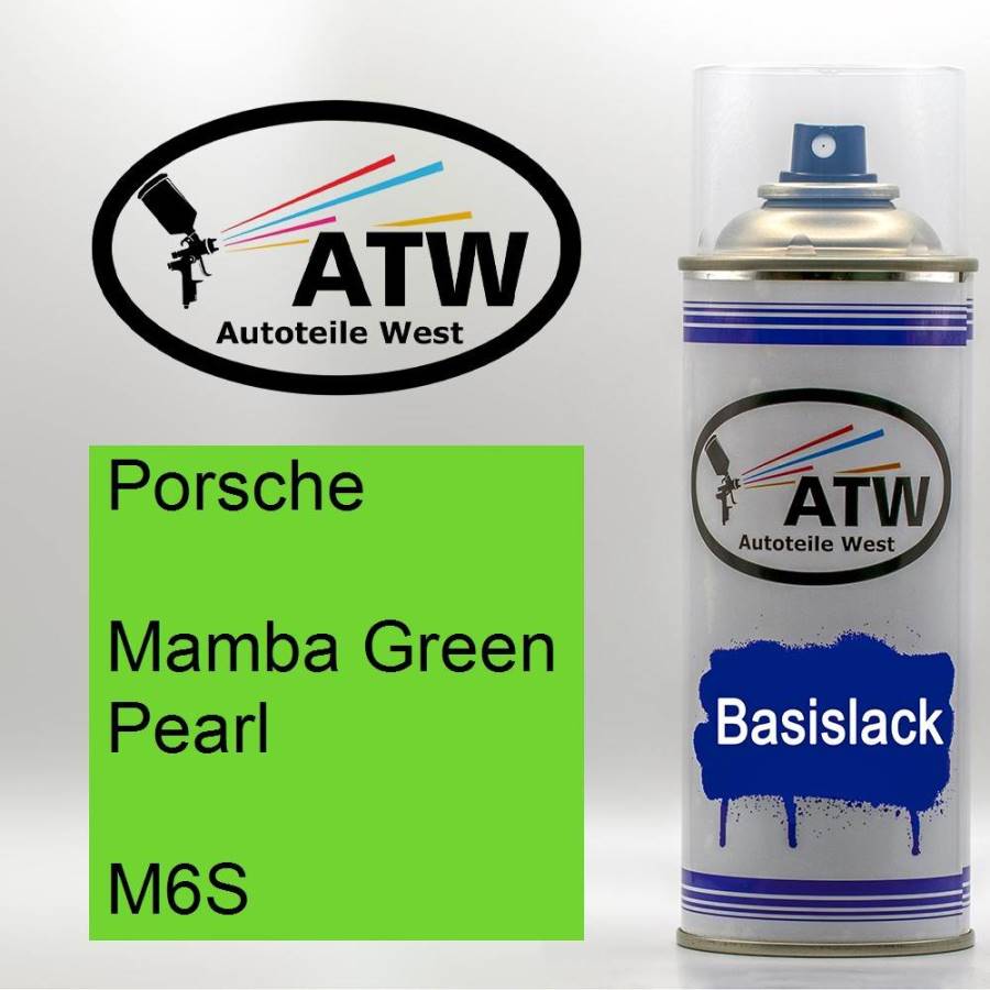 Porsche, Mamba Green Pearl, M6S: 400ml Sprühdose, von ATW Autoteile West.